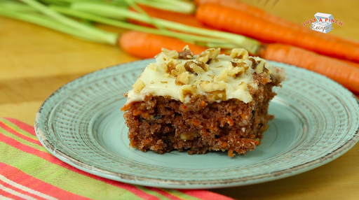 Piece of carrot cake on a plate