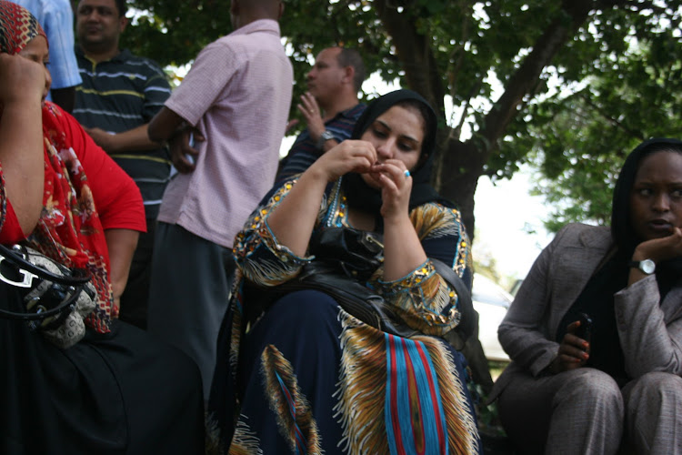 Seated from L Fatma Ibrahim Akasha,Najma Baktash,Baktash Akasha and Nuri Akasha Abdhalla at Police headquarters Mombasa