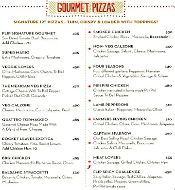 Flip Bistro and Pizzeria menu 
