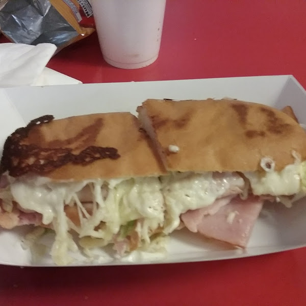 Ham and turkey grinder on a gluten free bun.