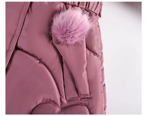 Title 4, Girls mid-length fleece-lined thickened cotton...
