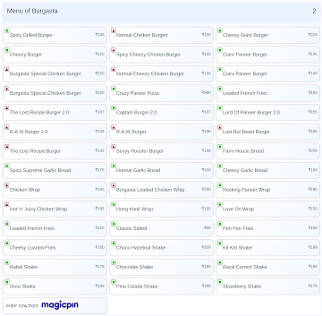 Burgasta menu 