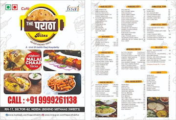 The Paratha Bites menu 