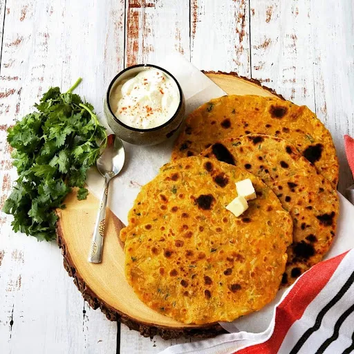 Aloo Gobhi Paratha With Lassi