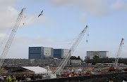 Nuclear reactors A (left) and B at Hinkley Point nuclear power station near Cannington in southwest England on January 17 2018. 