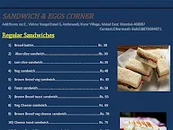 Sandwich and Eggs Corner menu 2