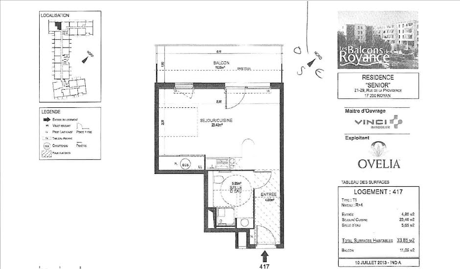 Vente appartement 1 pièce 33.85 m² à Royan (17200), 135 200 €