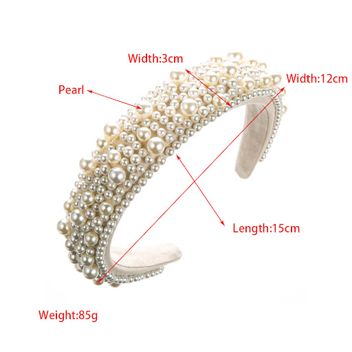 Title 1, Fashionable and Elegant Pearl Sponge Headband f...