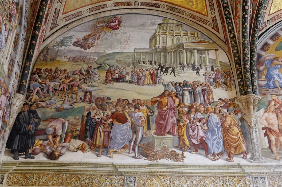 Luca Signorelli, Predica e fatti dell'Anticristo, Storie degli ultimi giorni, 1499-1502, ciclo di affreschi nella Cappella di San Brizio, Orvieto, Duomo