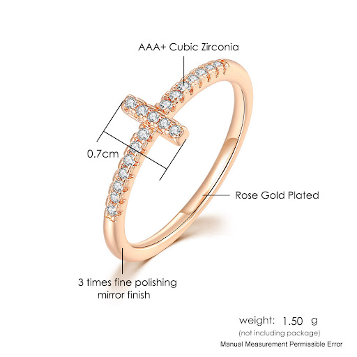 Title 5, Cross Micro Set Zircon Ring