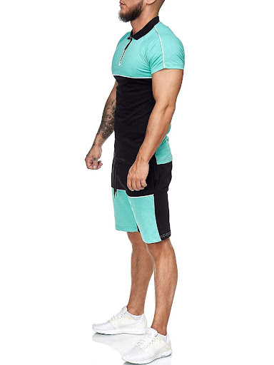 Title 8, Mens summer sports suit with color matching fo...