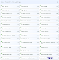 Kaati Zone Rolls and Wraps menu 1