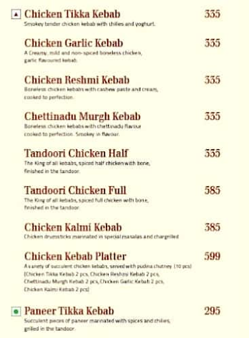 Paradise Food Court menu 