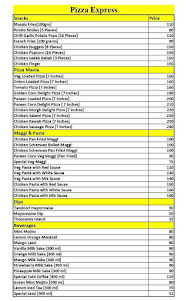 Pizza Express menu 1