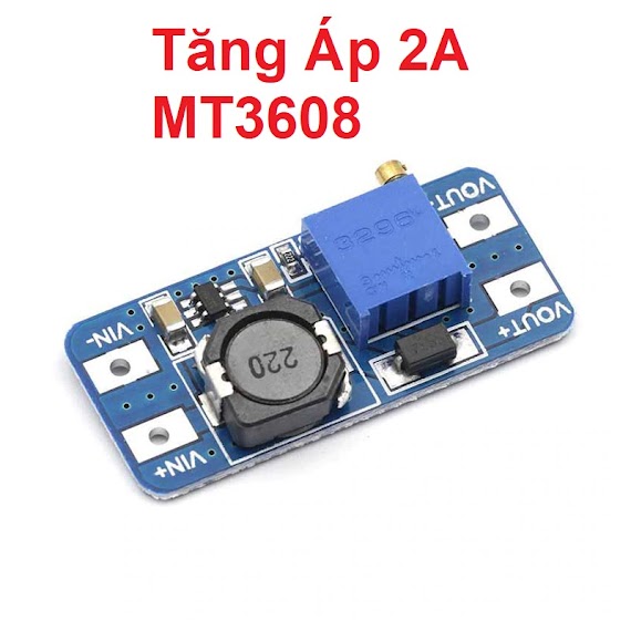 Mạch Tăng Áp 2A Mt3608, Dc - Dc Boost Nâng Điện Áp Điều Chỉnh Ổn Áp Ngồn Dc 9V, 12V Mt3608 Biến Trở Điều Chỉnh Điện Áp