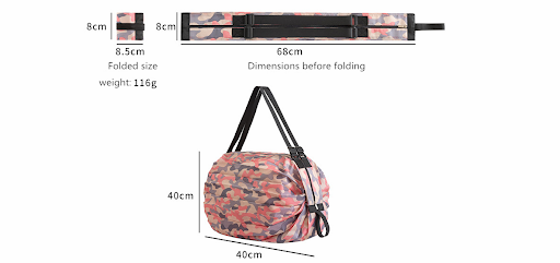 Title 1, Foldable shopping bag, a reusable and convenien...