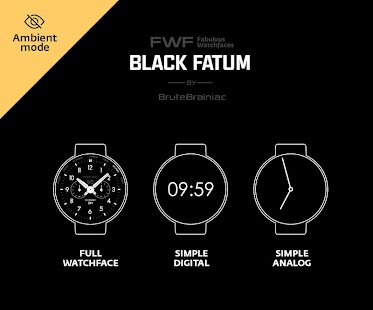 FatumBlack Classic Watch Face يتباين بحسب الجهاز APK + Mod (المال غير محدود) إلى عن على ذكري المظهر