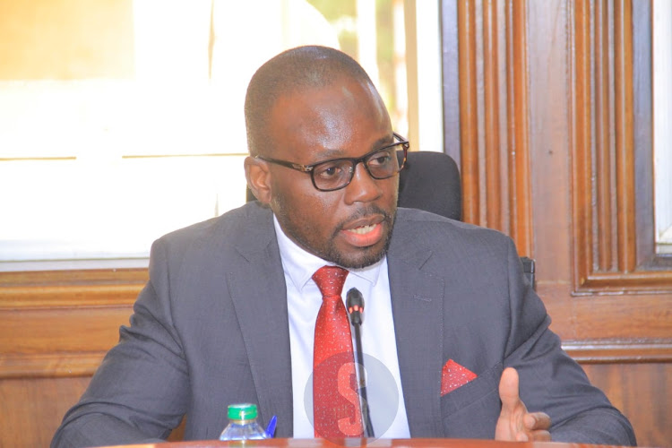 Homa Bay Senator Moses Kajwang during County Public Accounts Committee election on October 25, 2022.