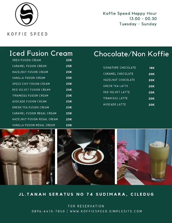 Koffie Speed menu 