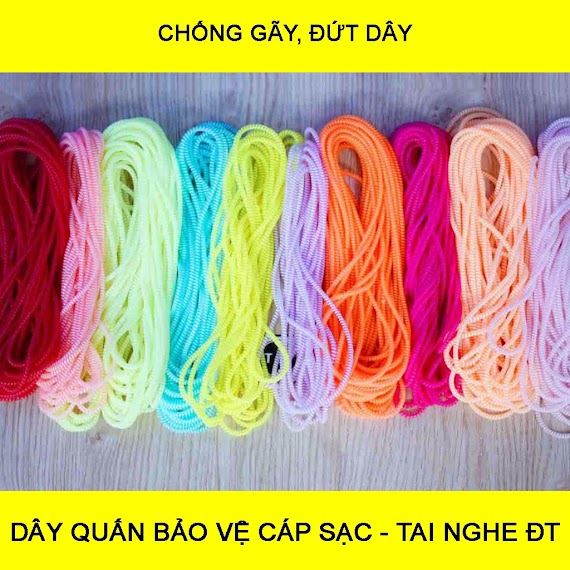 (Miễn Phí) Dây Lò Xo Quấn Bảo Vệ Cáp Sạc Và Tai Nghe - Nhiều Màu