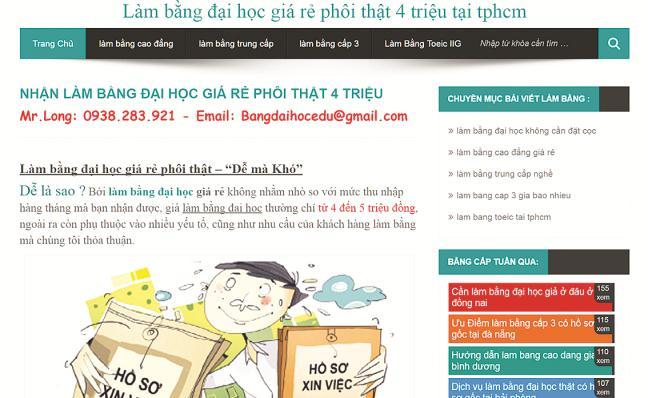 Mua giay to, bang cap gia de nhu... mua rau. Ky 1: Bo ra vai trieu dong, tich tac co bang thac si, tien si