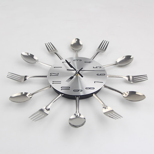 Title 6, Spoon Fork Wall Mounted Kitchen Clock