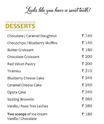 The Lounge - Mg Road menu 