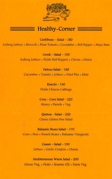 Chef's Kitchen menu 