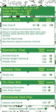 Chaayos Chai+Snacks=Relax menu 1