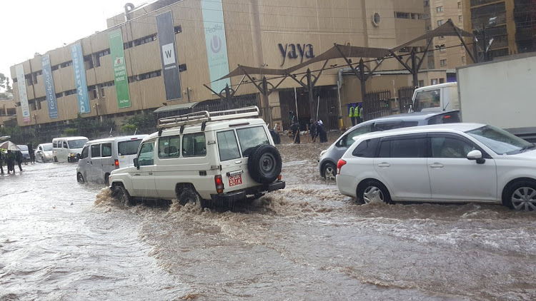 A photo of flooded roads in Yaya