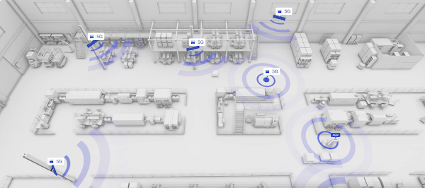 圖二、智慧工廠內5G網路覆蓋示意圖