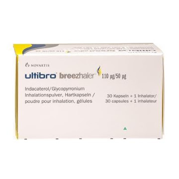 Ultibro Indacaterol + Glicopirronio 110pg/50pg Novartis Caja x 30 Cápsulas  