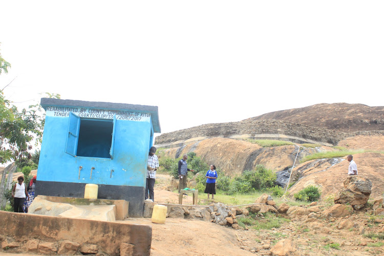 The Singia water kiosk in Thokoa village of Mwingi West subcounty