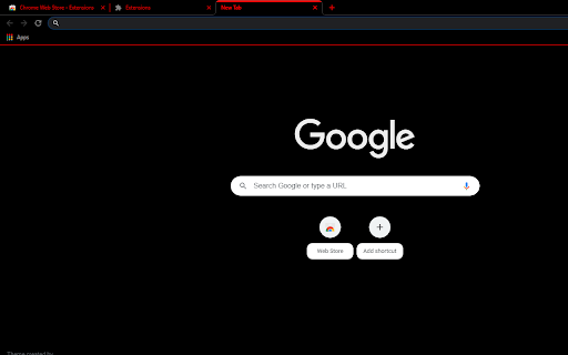 Black theme with red active tab and red text