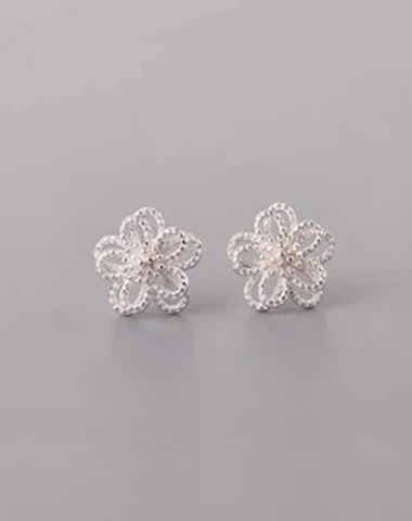 Boucles d'oreilles clous fleur creu - 1