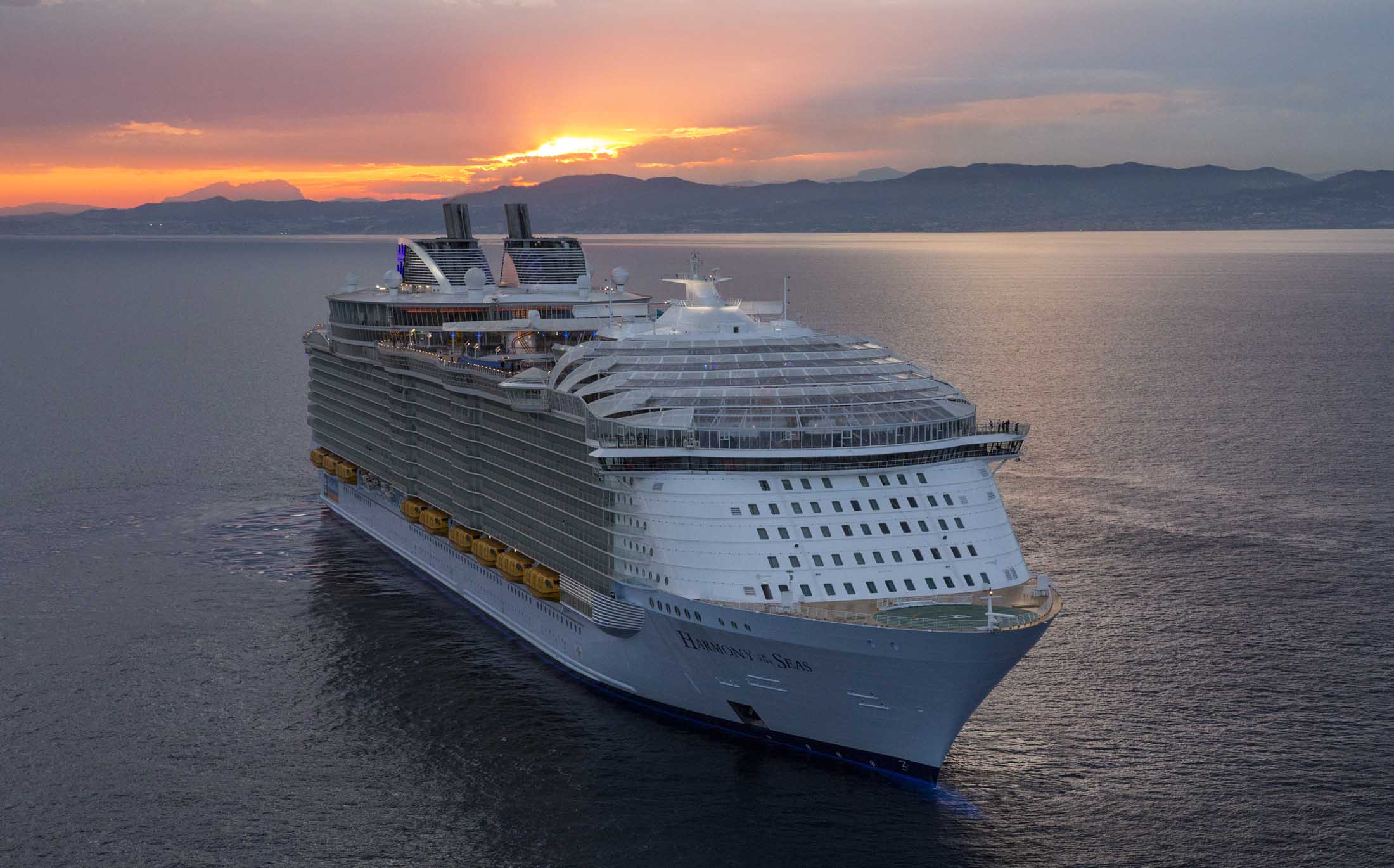 The Harmony of the Seas cruise ship is a big, brash behemoth