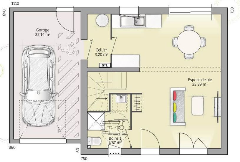  Vente Terrain + Maison - Terrain : 816m² - Maison : 81m² à Fourmetot (27500) 