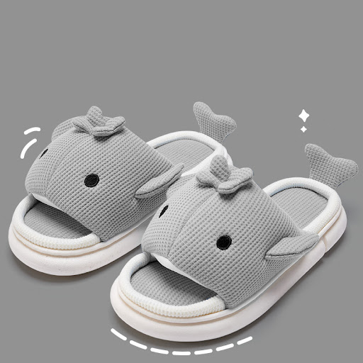 Title 10, Cute Linen Shark Slippers for Indoor Home Shoes...