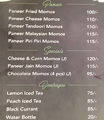The Momo Panda menu 