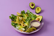 Grilled avocado and baby gem salad. 