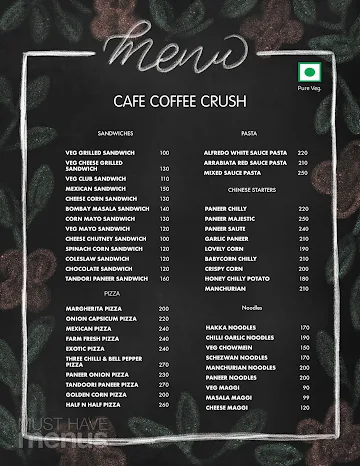 Cafe Coffee Crush menu 