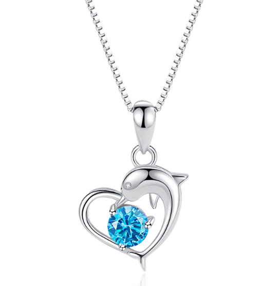 Sterling zilveren S925 dolfijn hanger voor dames, een elegante en verfijnde ketting. Perfect cadeau, symbool van vreugde en vriendschap, voor haar.