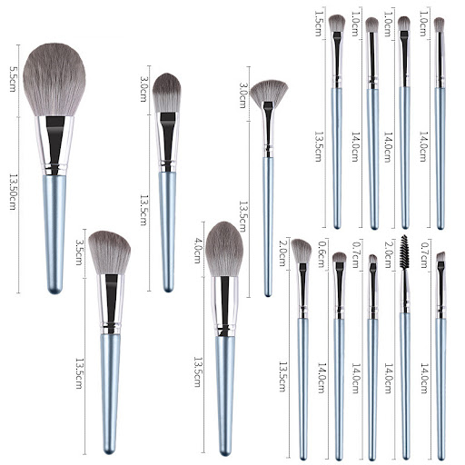 Title 3, New 14 Piece Wooden Handle Makeup Brush Set for...