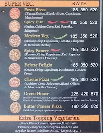 Pizza Yum menu 