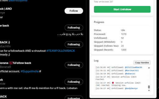 X-Unfollow Tool screenshot 2