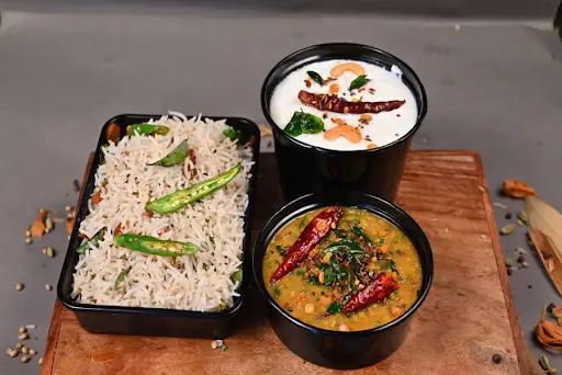 Dal Tadka[250ml] + Jeera Rice[500ml] + Curd Rice[500ml]