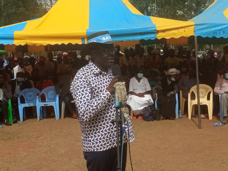 Former Unctad boss Mukhisa Kituyi during a funeral in Kimilili