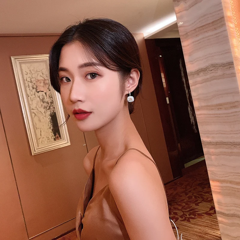 Title 5, Full Diamond Micro-Inlaid Earrings Light Luxury...