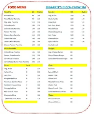 Bhaarti's Pizza-Paratha menu 1