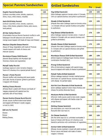 Food Adda menu 